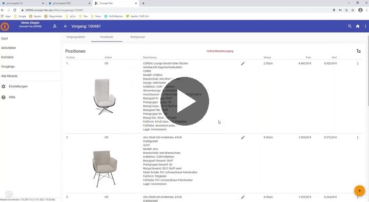 Video: pCon.basket Integration (in Concept Flex)